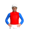 Red, Blue Sleeves, White Cap