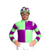 Pale Green, Purple Quarters, Hooped Sleeves And Checked Cap