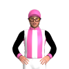 Black, Hot Pink And White Bars, Hot Pink Collar, Cuffs And Cap