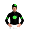 Black, Lime Green Disc And Armbands, Quartered Cap