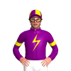 Purple, Yellow Lightning Bolt, Armbands, Quartered Cap