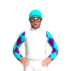 White, Aqua Blue And Purple RGR Logo, Aqua Blue With Purple Diamonds Sleeves And Cap