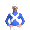 Royal Blue, White Crossed Sashes And Cap