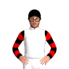 White, Black IR, Black And Red Hooped Sleeves, Black Cap