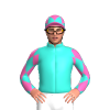Turquoise, Hot Pink Diamond, Diamonds Sleeves, Hot Pink Cap With Turquoise Diamonds