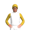 White, Old Gold Diagonal Hearts, Sleeves And Cap
