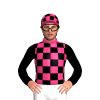 Pink, Black Checks And Sleeves, Checked Cap