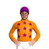 Orange, Purple Stars And Cap