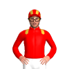 Red, Gold Epaulettes And Striped Cap