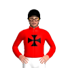 Red, Black Maltese Cross And Cap