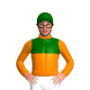 Orange And Dark Green Halves, Dark Green Cap