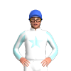 White, Pale Blue Star, Striped Sleeves, Royal Blue Cap