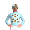 LIGHT BLUE, BROWN SPOTS, QUARTERS CAP