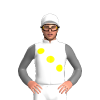 WHITE, YELLOW TROIS POIS,GREY SLEEVES