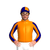 ORANGE , LOGO FORTUNA (B&F), WHITE, NAVY, ORANGE DIAGONAL STRIPED SLEEVES, QUARTERED CAP