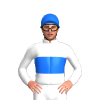 WHITE, BLUE BAND, CAP