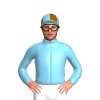 SKY BLUE,BROWN FIVE SPOTS,SKY BLUE CAP,BROWN QUARTERS