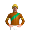 BROWN, EMERALD GREEN SASH, GOLD ARMBANDS, GOLD CAP