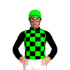 BLACK,LIME CHECKS,CAP
