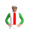 WHITE, RED STRIPE,GREEN SLEEVES