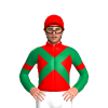 RED, EMERALD GREEN CROSSED SASHES, SLEEVES,RED ARMBANDS