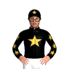 BLACK,GOLD STAR,STARS SLEEVES, BLACK CAP, GOLD STAR