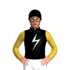 Black, White Lightning Bolt, Old Gold Sleeves