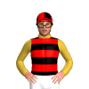 Gold, Red And Black Hoops, Quartered Cap