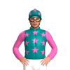 Teal, Hot Pink Stars And Sleeves, Stars Cap And Pom Pom