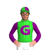Lime Green, Purple G And Sleeves, Quartered Cap