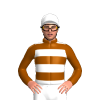 Brown And White Hoops, White Cap