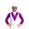 White, Purple Vee, Sleeves And Pom Pom
