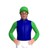 Navy Blue, Green Sleeves And Cap