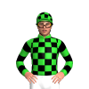Lime Green And Black Checks, Hooped Sleeves, Checked Cap