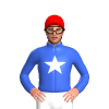 Royal Blue, White Star, Red Cap
