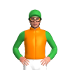 Orange, Fluorescent Green Sleeves And Cap