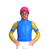 Blue, Gold Sleeves, Blue Armbands, Pink Cap