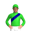 Lime Green, Navy Sash, Lime Green Cap