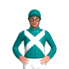 Teal, White Crossed Sashes