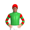Green, Red Hooped Sleeves, Red Cap