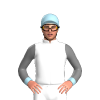 White, Grey Water Drop, Grey Sleeves, Light Blue Cuffs And Cap
