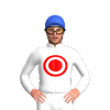White, Royal Blue And Red Roundel, Royal Blue Cap