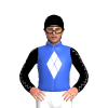 Royal Blue, Four White Diamonds, Black Sleeves, White Seams, Black Cap