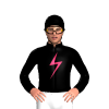 Black, Cerise Lightning Bolt