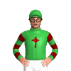 Green, Maroon Celtic Cross And Hooped Sleeves