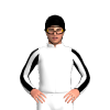 White, Black Eye Over Pyramid, Striped Sleeves, Halved Cap