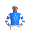Blue, White Seams, Hooped Sleeves And White Cap