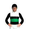 White, Emerald Green Halves, Bronze Mountains And Black Band, Sleeves And Cap, White Pom Pom