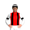 Red, Black Braces, White Sleeves, Black Armbands, Black And White Hooped Cap