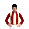 Maroon And Cream Stripes, Black Cap